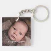 Baby Foto Initiaal Naam Geboortedatum Sleutelhanger (Achterkant)