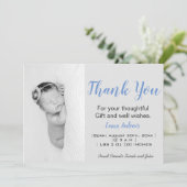 Baby Foto: Je blauwe geboorteaankondiging Aankondiging (Staand voorkant)