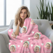 Baby foto, kalligrafie gepersonaliseerde herhaling fleece deken