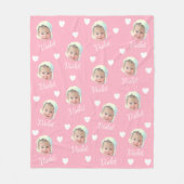 Baby foto, kalligrafie gepersonaliseerde herhaling fleece deken (Voorkant)