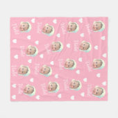 Baby foto, kalligrafie gepersonaliseerde herhaling fleece deken (Voorkant (Horizontaal))