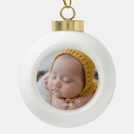 Baby foto Keepomwille Keramische Bal Ornament (Voorkant)