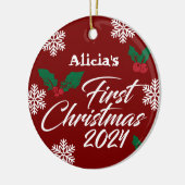 Baby Foto Kerst Bunnies Lijst Keramisch Ornament (Links)