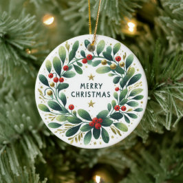 Baby Foto Kerst Mistletoe Krans Keramisch Ornament