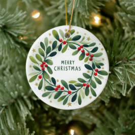 Baby Foto Kerst Mistletoe Krans Keramisch Ornament
