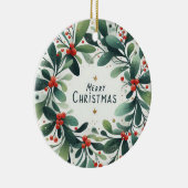 Baby Foto Kerst Mistletoe Krans Keramisch Ornament (Rechts)