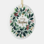 Baby Foto Kerst Mistletoe Krans Keramisch Ornament (Rechts)