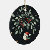Baby Foto Kerst Mistletoe Robin Krans Keramisch Ornament (Rechts)