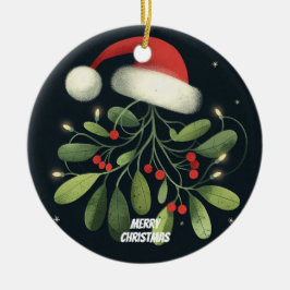 Baby Foto Kerst Mistletoe Robin Krans Keramisch Ornament