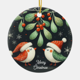 Baby Foto Kerst Mistletoe Robin Krans Keramisch Ornament