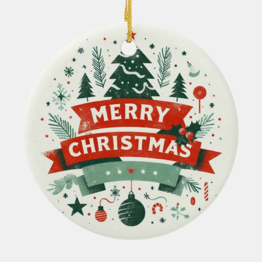 Baby Foto Kerst Mistletoe Schattige Rendier Keramisch Ornament (Achterkant)