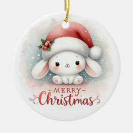 Baby Foto Kerst Schattige Bunny Keramisch Ornament