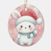Baby Foto Kerst Schattige Bunny Keramisch Ornament (Links)
