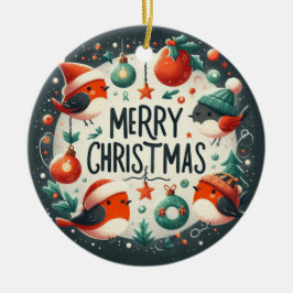 Baby Foto Kerst Schattigee Robins Keramisch Ornament