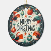 Baby Foto Kerst Schattigee Robins Keramisch Ornament (Links)