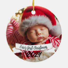 Baby Foto Kerst Schattigee Robins Keramisch Ornament