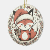 Baby Foto Kerst Schattigee Vos Keramisch Ornament (Links)