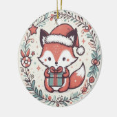 Baby Foto Kerst Schattigee Vos Keramisch Ornament (Links)