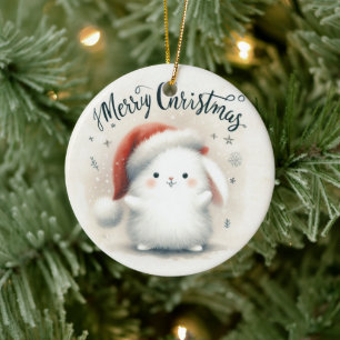 Baby Foto Kerst Schattigee Vos Keramisch Ornament