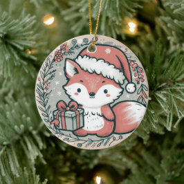Baby Foto Kerst Schattigee Vos Keramisch Ornament
