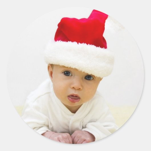 Baby Foto Kerst sticker (Voorkant)