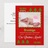 Baby Foto kerstgeboorte aankondiging (Voorkant / Achterkant)