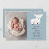Baby Foto Little Lamb Birth Aankondiging (Voorkant / Achterkant)