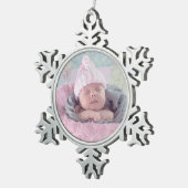 Baby Foto met speciale kerstversiering Tin Sneeuwvlok Ornament (Rechts)