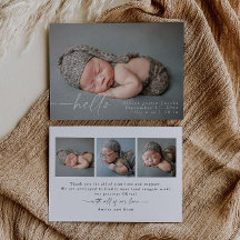 Baby Foto Modern Birth Announcement Card