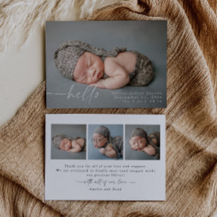 Baby Foto Modern Birth Announcement Card Aankondiging