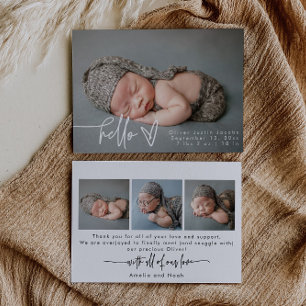 Baby Foto Modern Birth Announcement Card Aankondiging