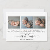 Baby Foto Modern Birth Announcement Card Aankondiging (Achterkant)