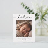 Baby Foto Modern Birth Announcement Card Kaart (Staand voorkant)