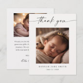 Baby Foto Modern Birth Announcement Card Kaart (Voorkant / Achterkant)