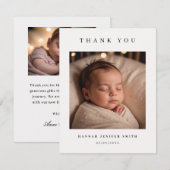 Baby Foto Modern Birth Announcement Card Kaart (Voorkant / Achterkant)