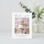 Baby Foto Modern Birth Announcement Card Kaart (Staand voorkant)