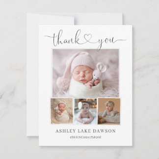 Baby Foto Modern Birth Announcement Card Kaart