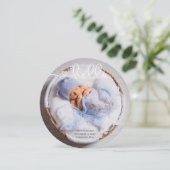 Baby Foto Modern Elegant Birth Announcement Kaart (Staand voorkant)