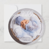 Baby Foto Modern Elegant Birth Announcement Kaart (Voorkant)