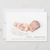 Baby Foto Modern Name Birth Announding Kaarten (Voorkant)