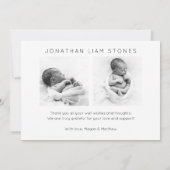 Baby Foto Modern Name Birth Announding Kaarten (Achterkant)