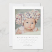 Baby Foto Modern Pastel Rainbow Birth Aankondiging (Achterkant)