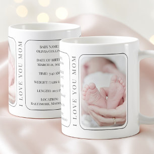 Baby Foto Modern Wit Nieuw Moeder Eerste Moederdag Koffiemok