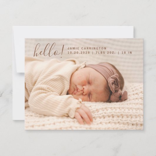 Baby Foto Moderne Geboorte 3 Foto Aankondiging (Voorkant)