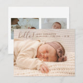 Baby Foto Moderne Geboorte 3 Foto Aankondiging (Voorkant / Achterkant)