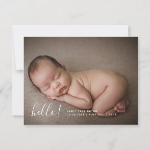 Baby Foto Moderne Geboorte 3 Foto Aankondiging