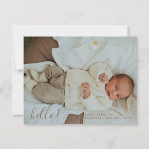 Baby Foto Moderne Geboorte Aankondiging