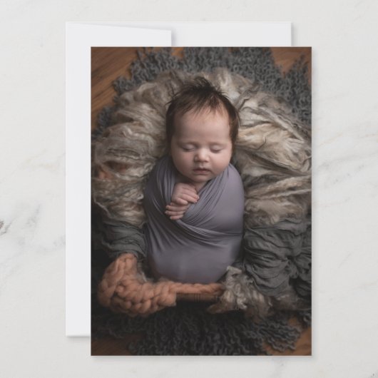 Baby Foto Moderne Geboorte Aankondiging (Achterkant)