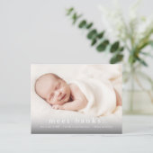 Baby foto moderne geboorteaankondiging briefkaart (Staand voorkant)