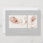 Baby foto moderne geboorteaankondiging kaart (Achterkant)